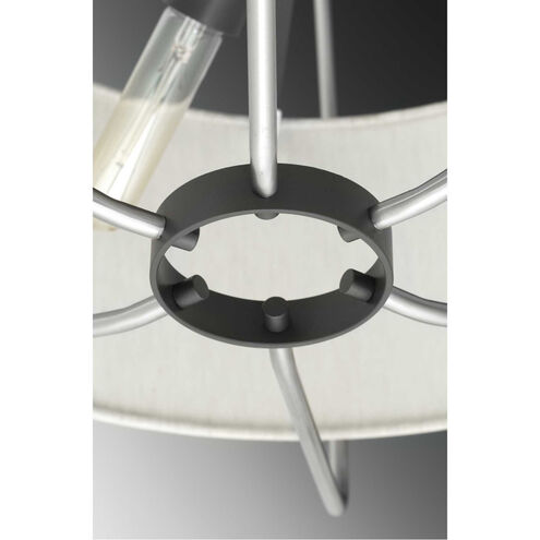 Hangar 2 Light 16 inch Brushed Nickel Semi-Flush Mount Convertible Ceiling Light, Design Series